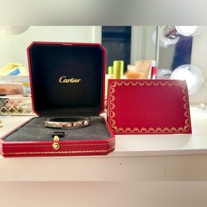 Cartier Love Cuff Bracelet - 18k White Gold Size 17